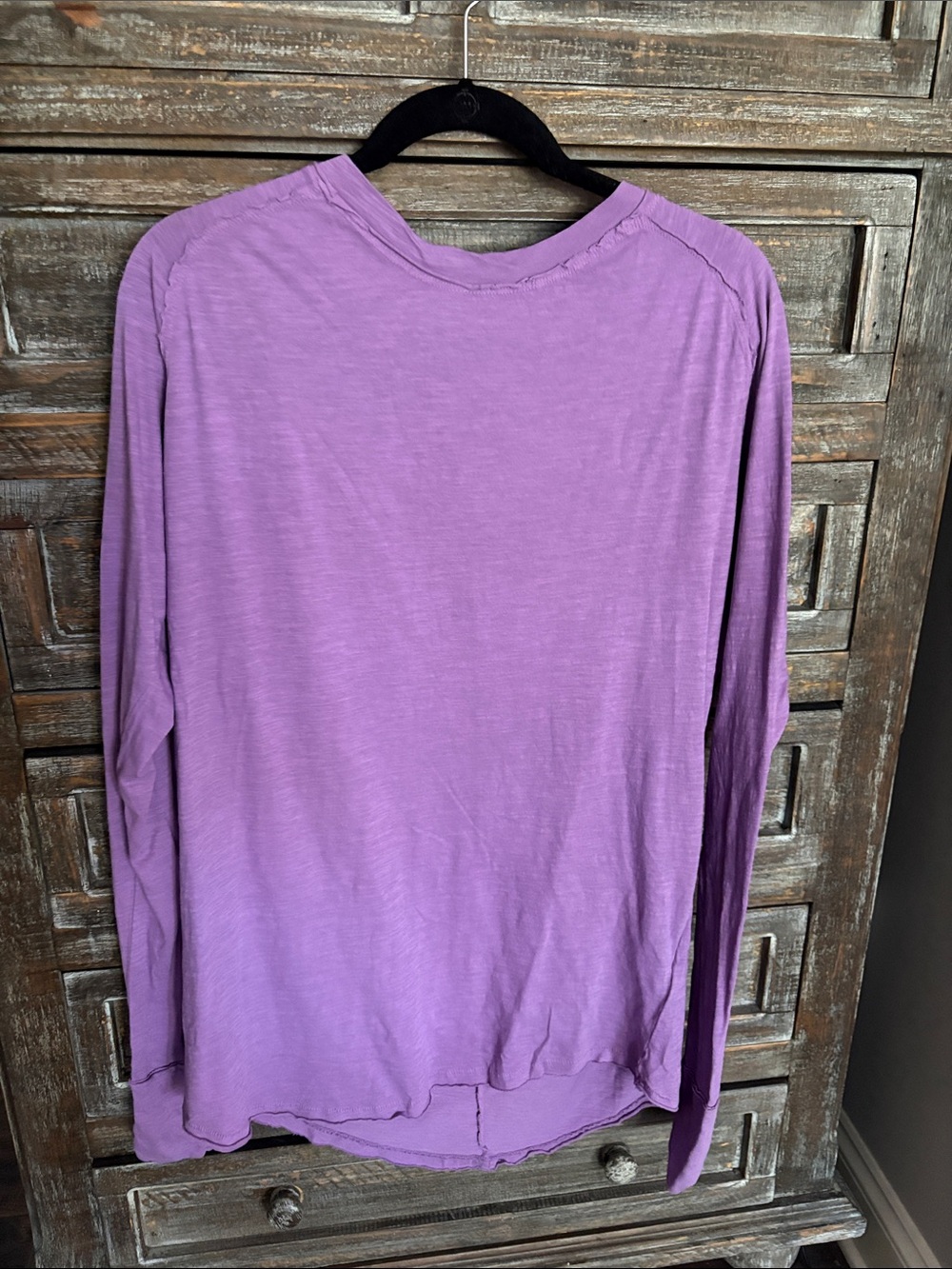 Free People Lavender Long Sleeve Crewneck Top
